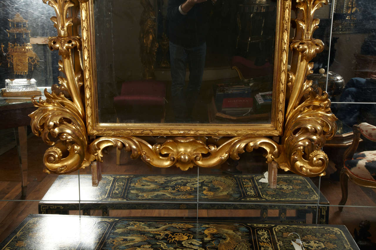 Wood Fantastic Pair Of 18th Century Giltwood Mirrors